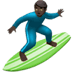 🏄🏿‍♂️ man surfing: dark skin tone display on Apple